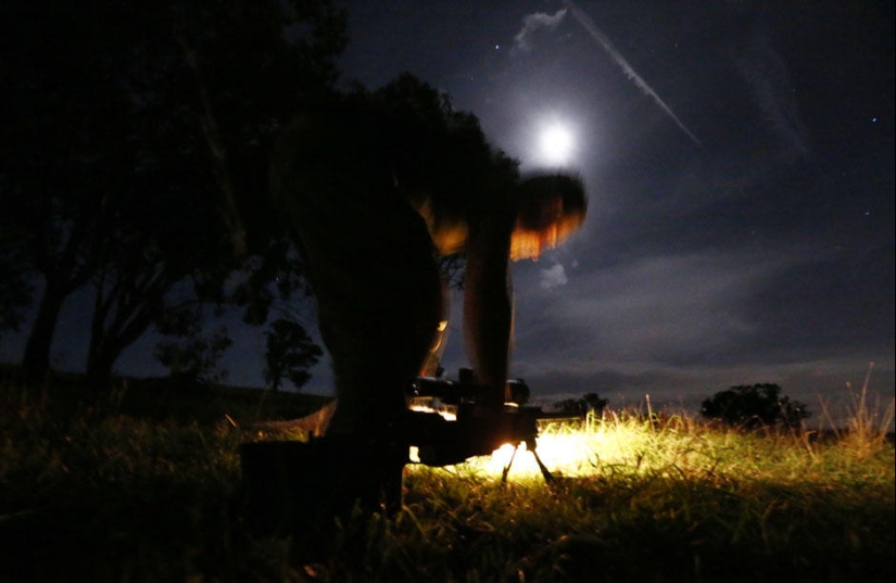 Night hunting for kangaroos in Australia