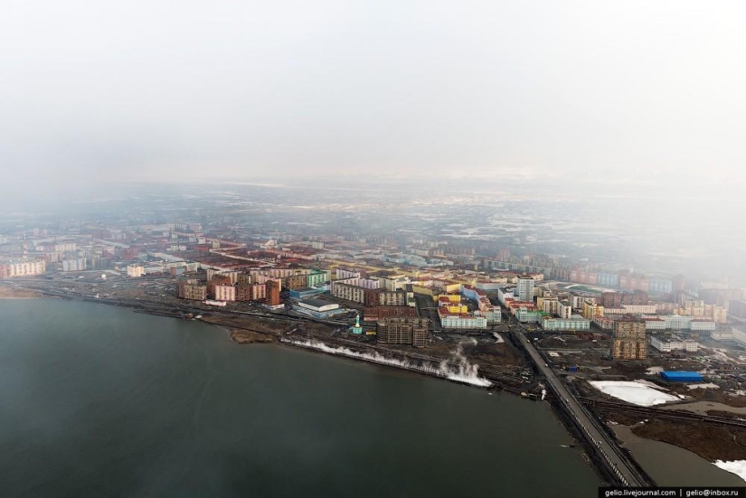 Norilsk and Dudinka from above