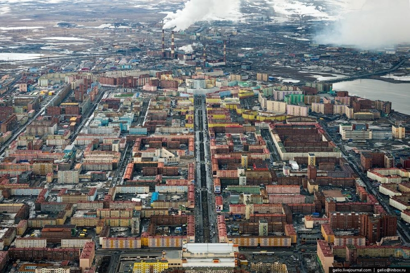 Norilsk and Dudinka from above