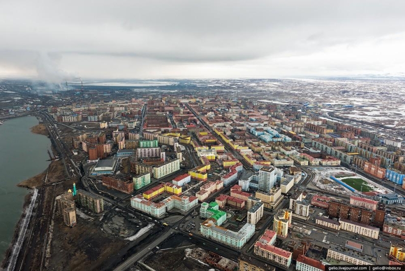 Norilsk y Dudinka desde arriba