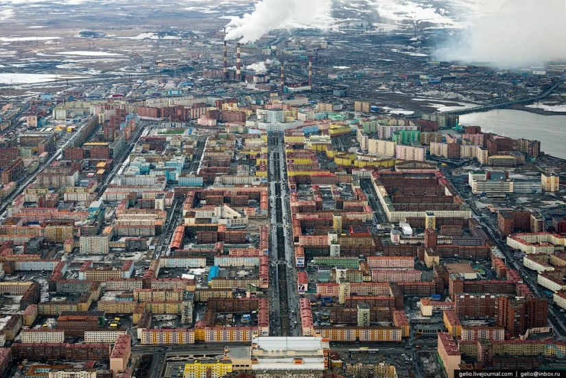 Norilsk y Dudinka desde arriba