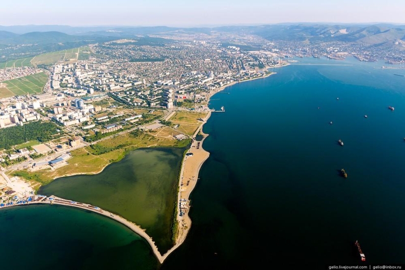 Novorossiysk and Gelendzhik from a height