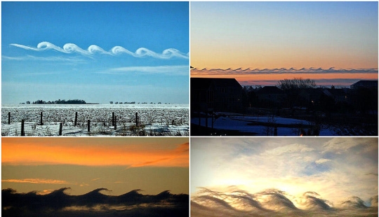 Nubes de Kelvin-Helmholtz con forma de onda