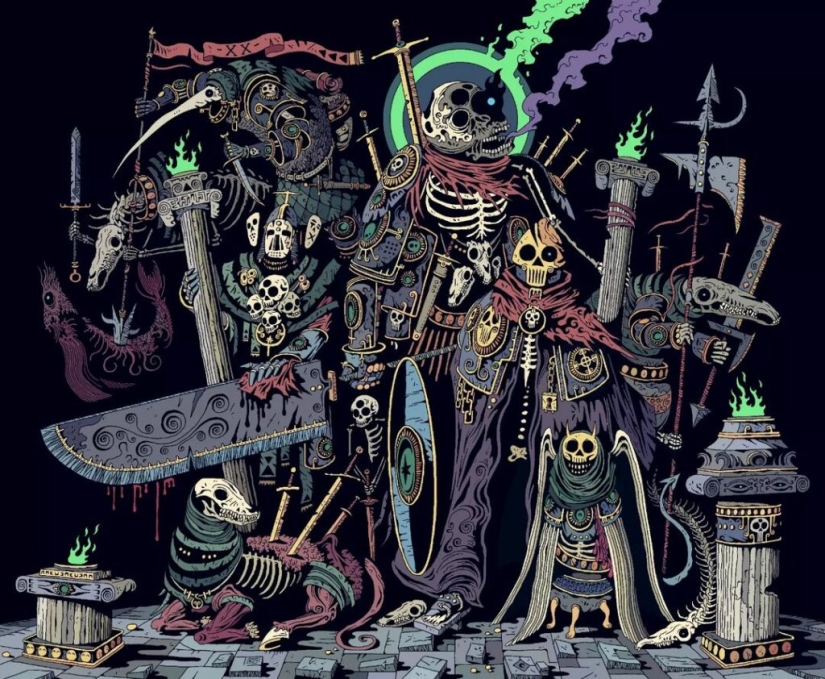 Occult knights, shamans and mysticism in the paintings of the artist Doodleskelly