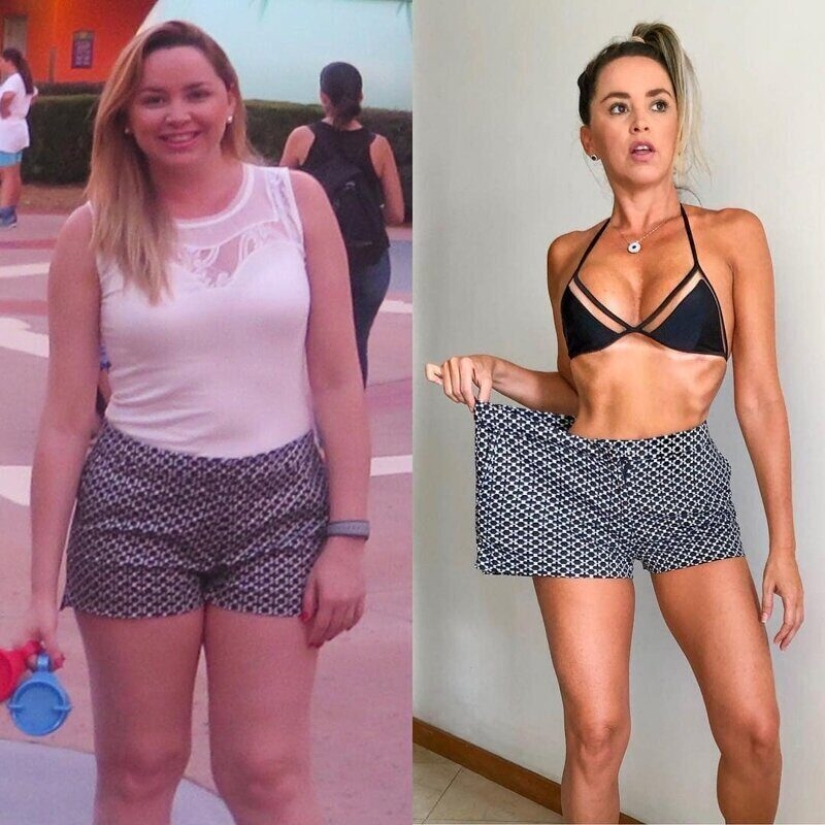 Old clothes for new body: 20 photos of girls before and after weight loss