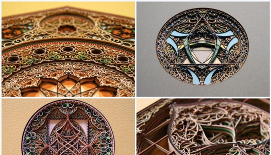 Openwork stained glass windows made of... cardboard