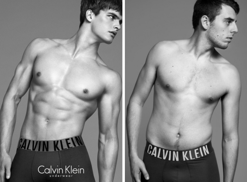 Ordinary men tried on Calvin Klein underwear