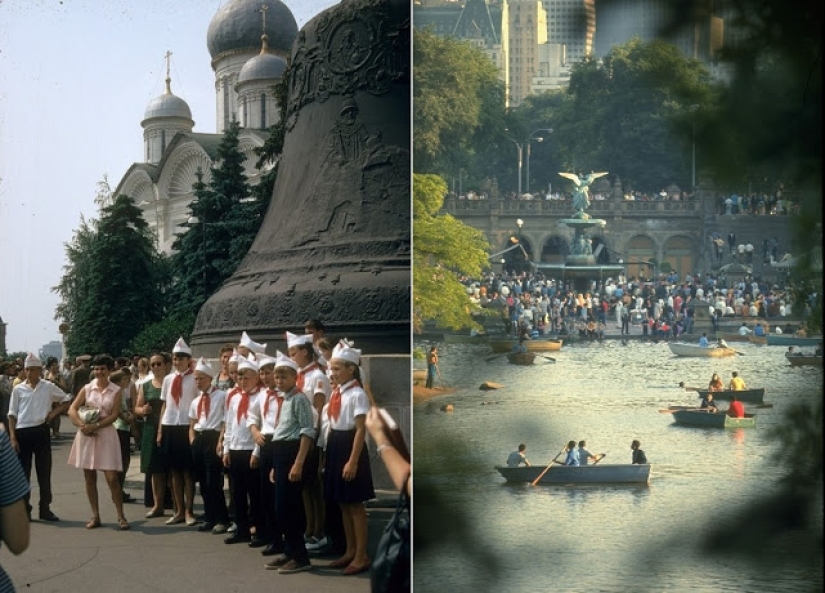 Oriente y Occidente: Fotografías en color de Moscú y Nueva York en 1969