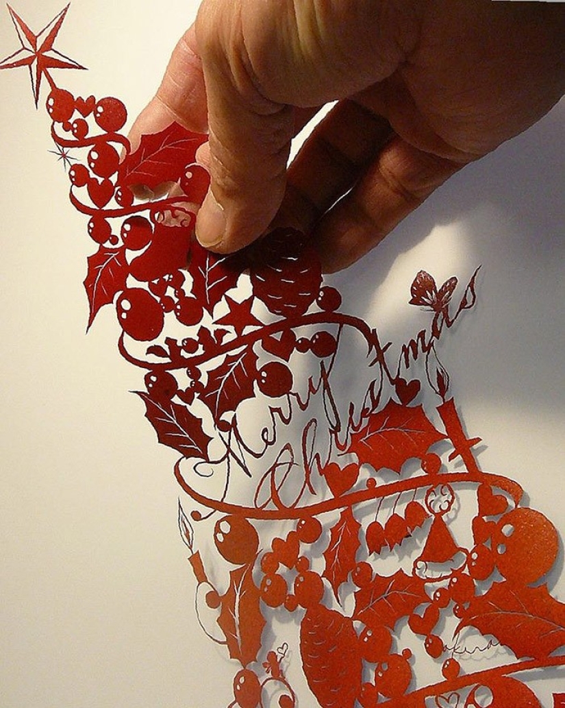 Paper carving by Japanese craftsman Akira Nagaya