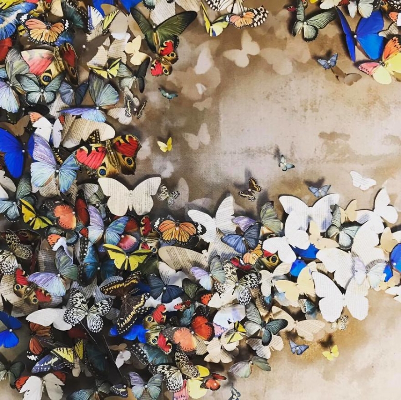 Paper grief: a girl carved more than 800 paper butterflies in memory of her late grandmother