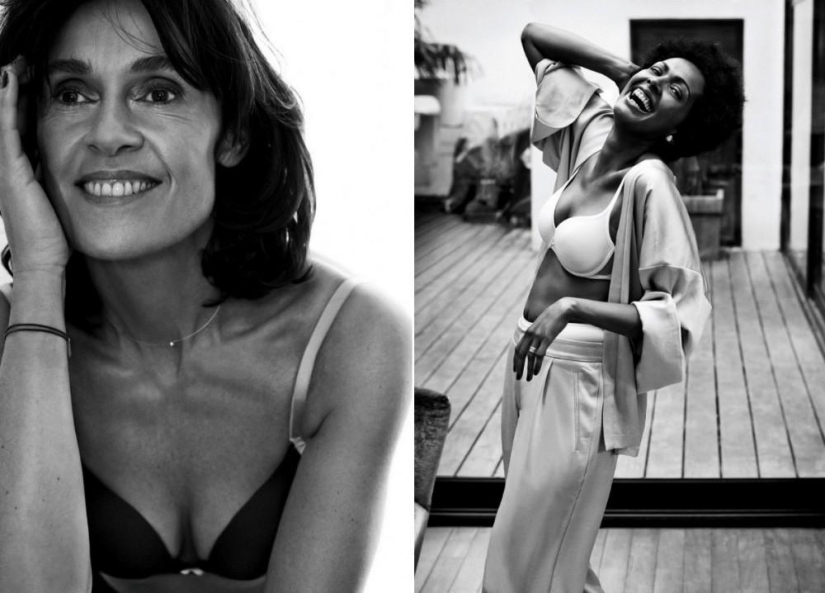 Para la publicidad de ropa interior, el fotógrafo usó mujeres comunes en lugar de modelos.