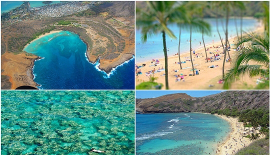 Paraíso terrenal - Playa hawaiana dentro de un antiguo cráter