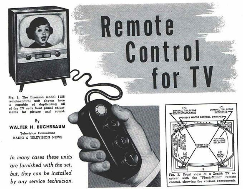 Parecía que el primer control remoto de TV