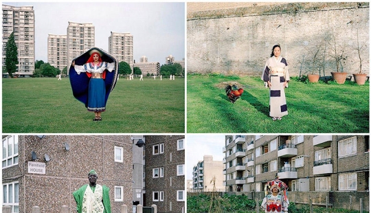 Pequeños mundos de Londres: emigrantes en trajes típicos