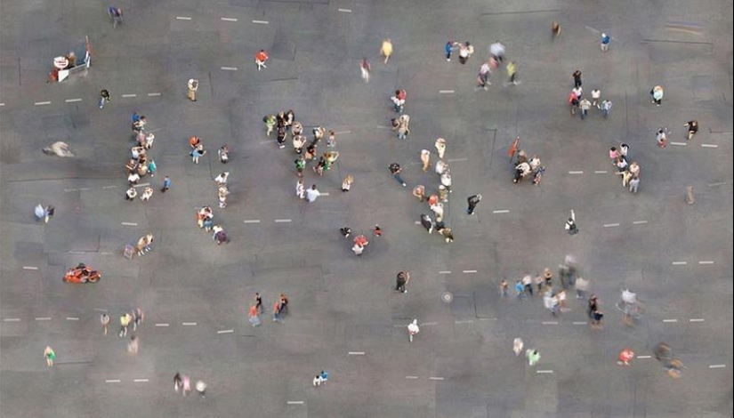 Photo of people from a height