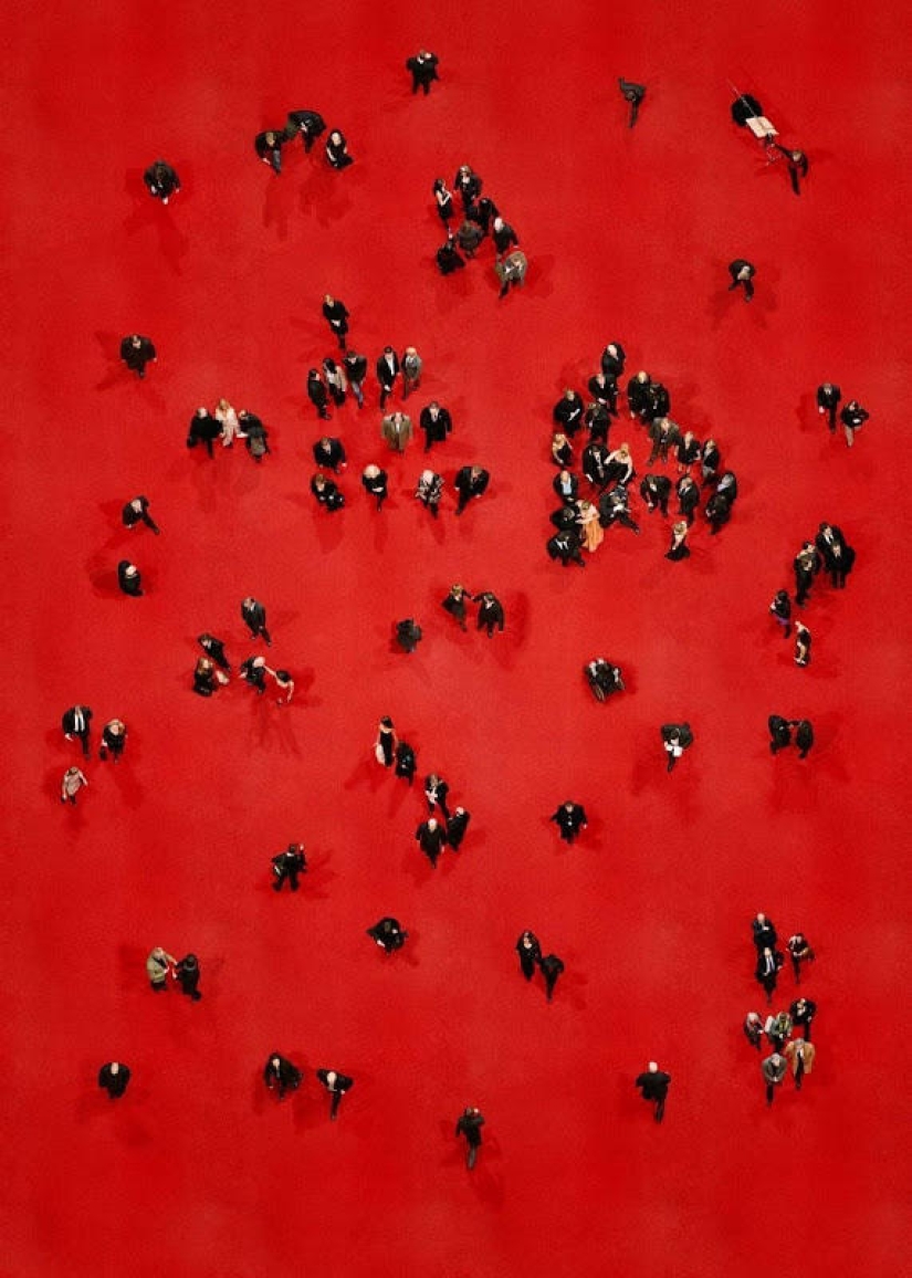 Photo of people from a height