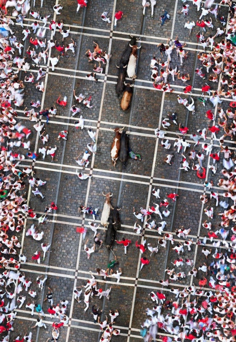 Photo of people from a height