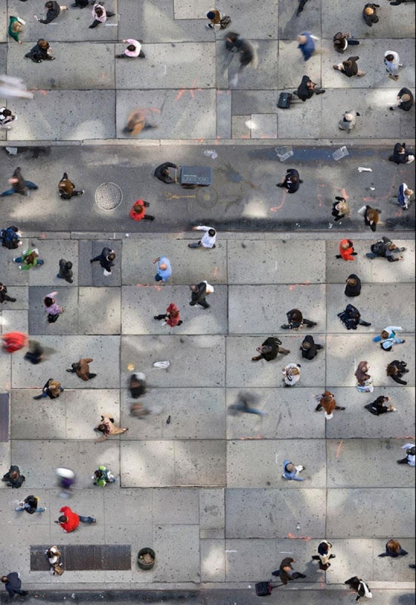 Photo of people from a height