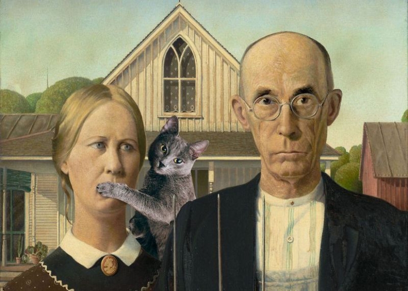 Photoshopping your cat into works of art is always appropriate!