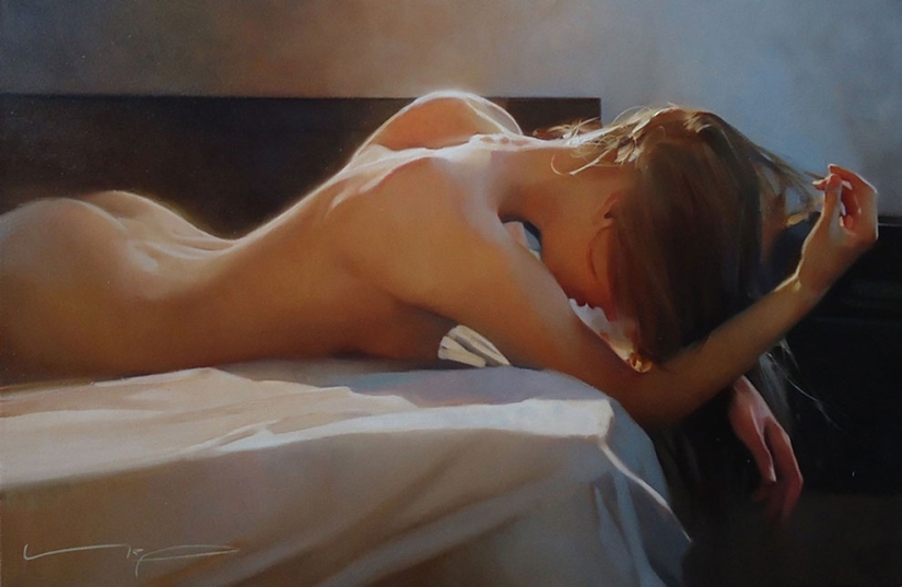 Pinturas desnudas brillantes de un artista ruso