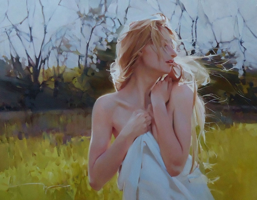 Pinturas desnudas brillantes de un artista ruso