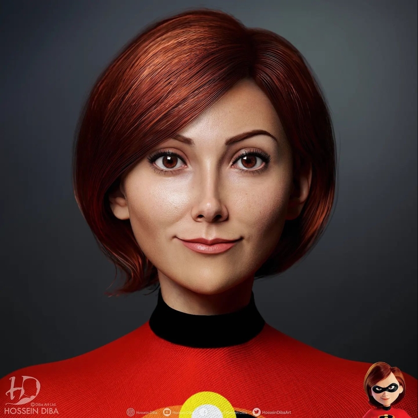 Pop culture characters in a super-realistic style by Hossein Dib