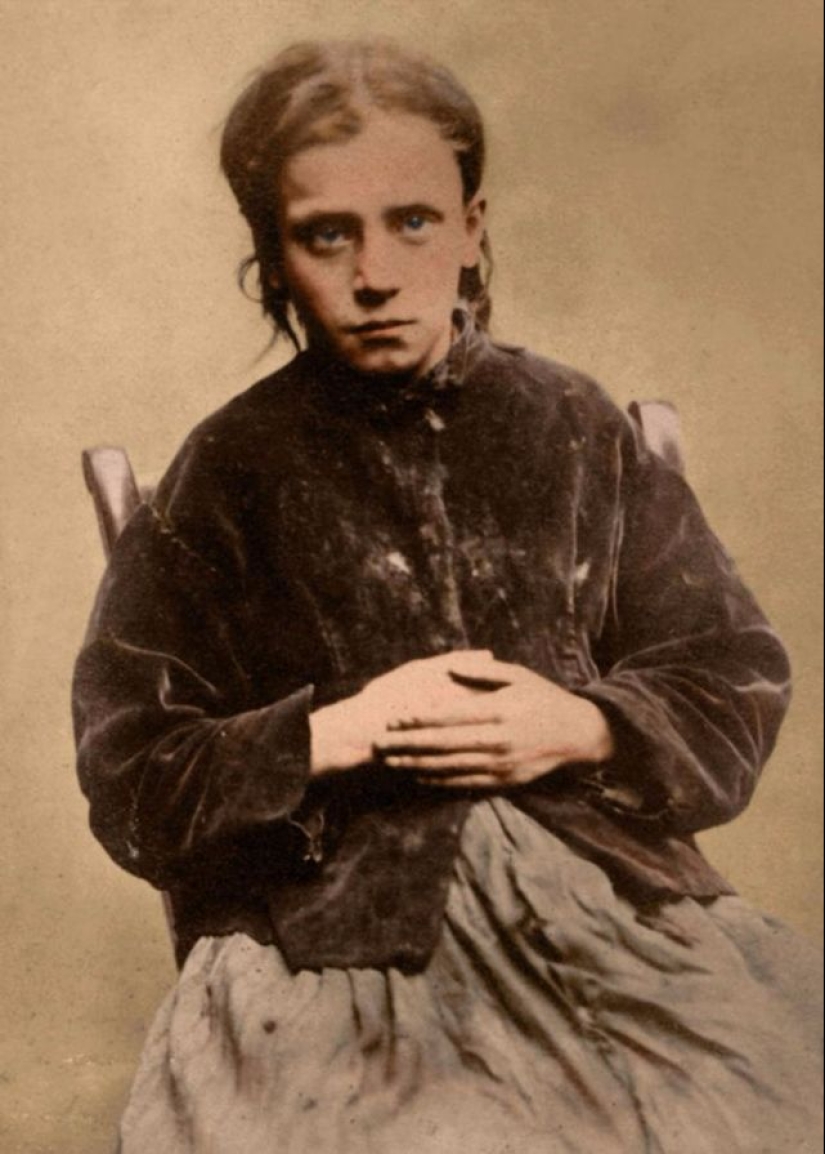 Portraits of children of the XIX century, sentenced to hard labor and prison for petty theft