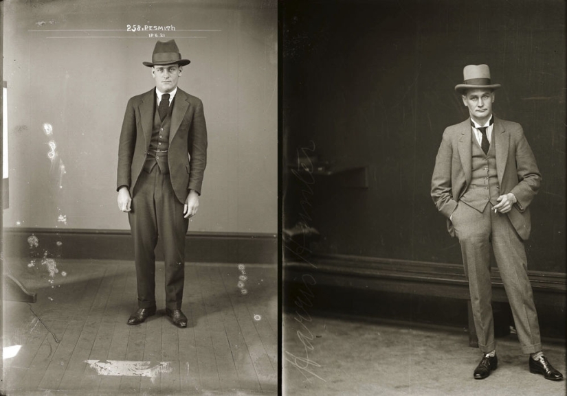 Portraits of criminals in the 1920s