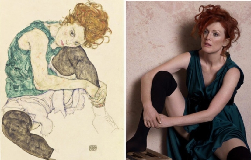 Portraits of ladies: Julianne Moore in fashionable interpretations of great paintings