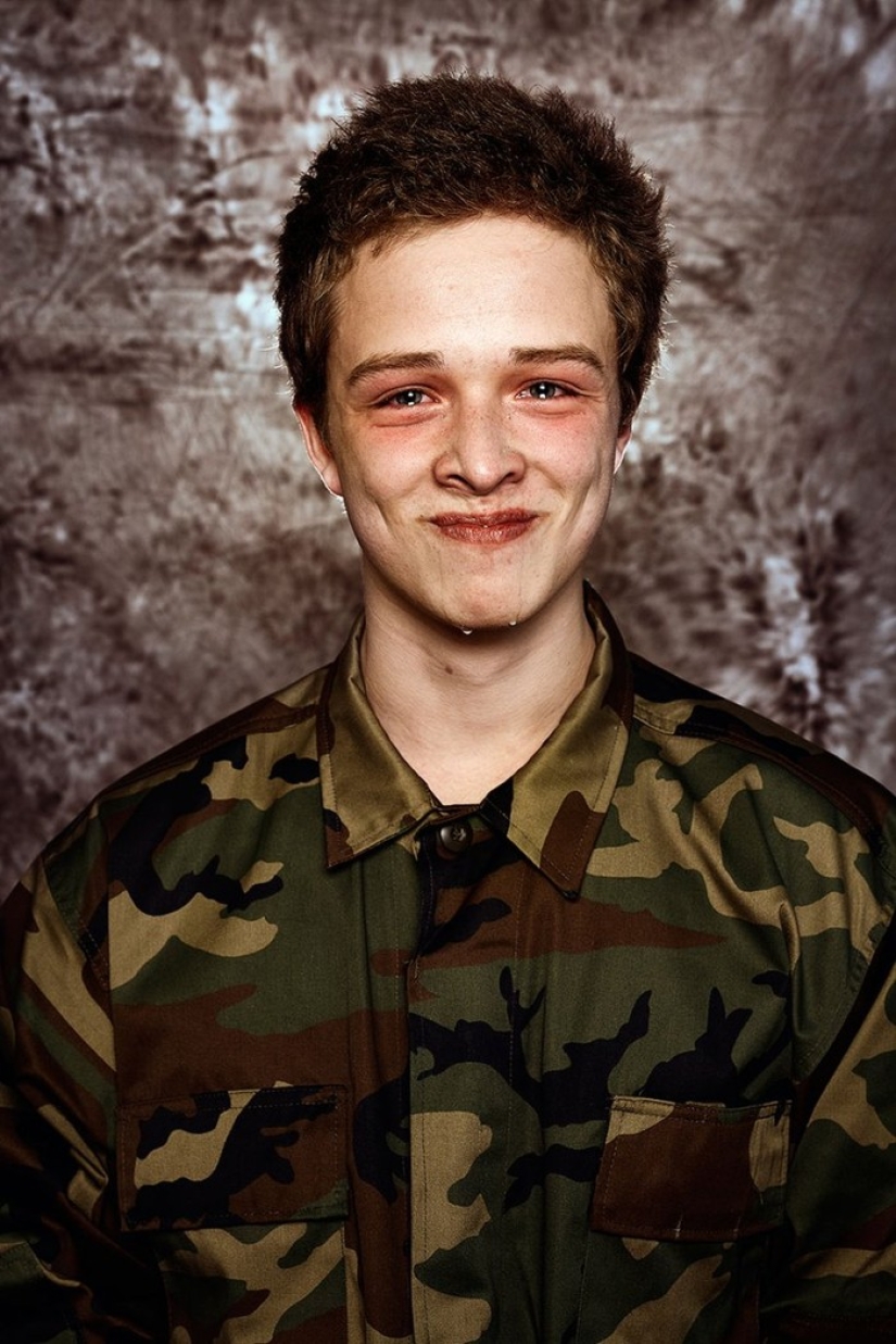 Portraits of Lithuanian guys reacting to the resumption of conscription