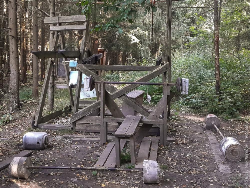 Power complex &quot;Pinocchio&quot;: Wooden rocking chair in the forest