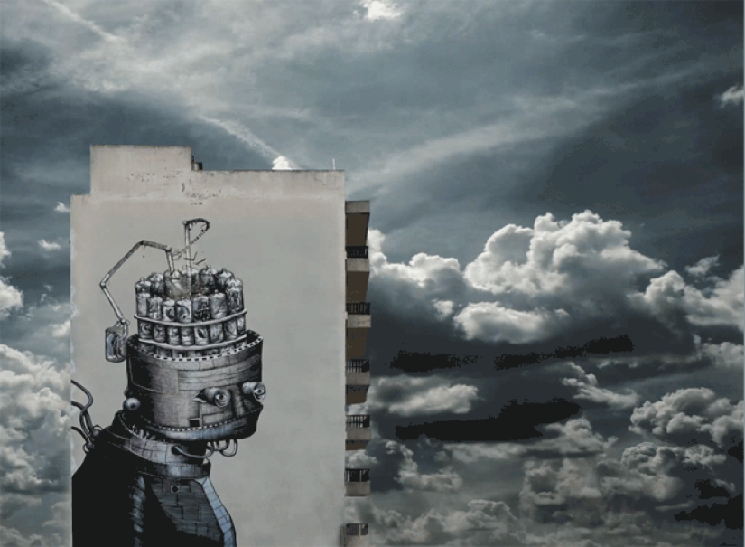 Power in Motion — Spanish photographer turns street graffiti into GIF