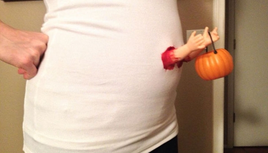 Pregnant bellies dress up for Halloween too