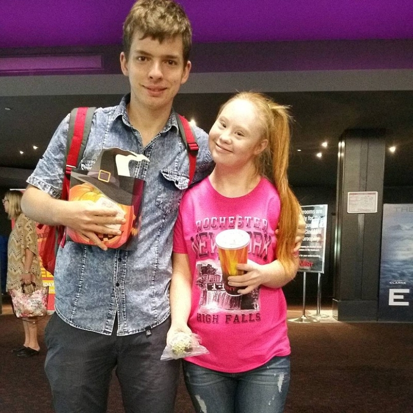 Romantic photos of Down syndrome model Madeleine Stewart and her boyfriend