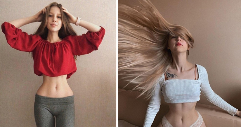 Russian woman Lina Sunspot and her incredible waist, which is hard to believe