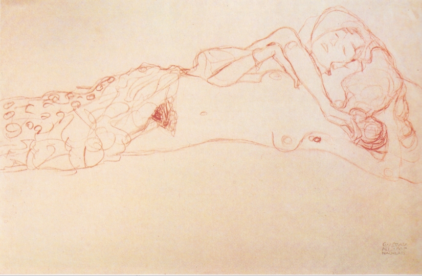 Scandalous erotic drawings by Gustav Klimt