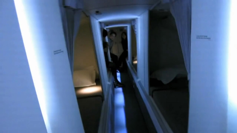 Secret bedrooms of flight attendants on long-distance flights