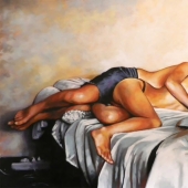 Sensual oil paintings by Thomas Saliot