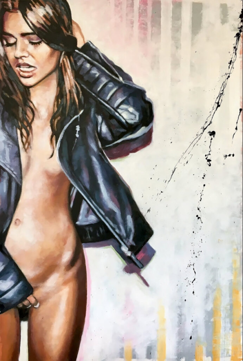 Sensual oil paintings by Thomas Saliot