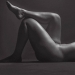 Sexuality in the body: candid black and white photo shoot of plus-size model Ashley Graham