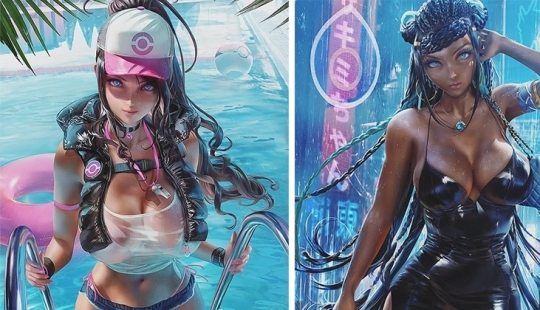 Sexy heroines of games and comics in the works of the artist Wang Yue