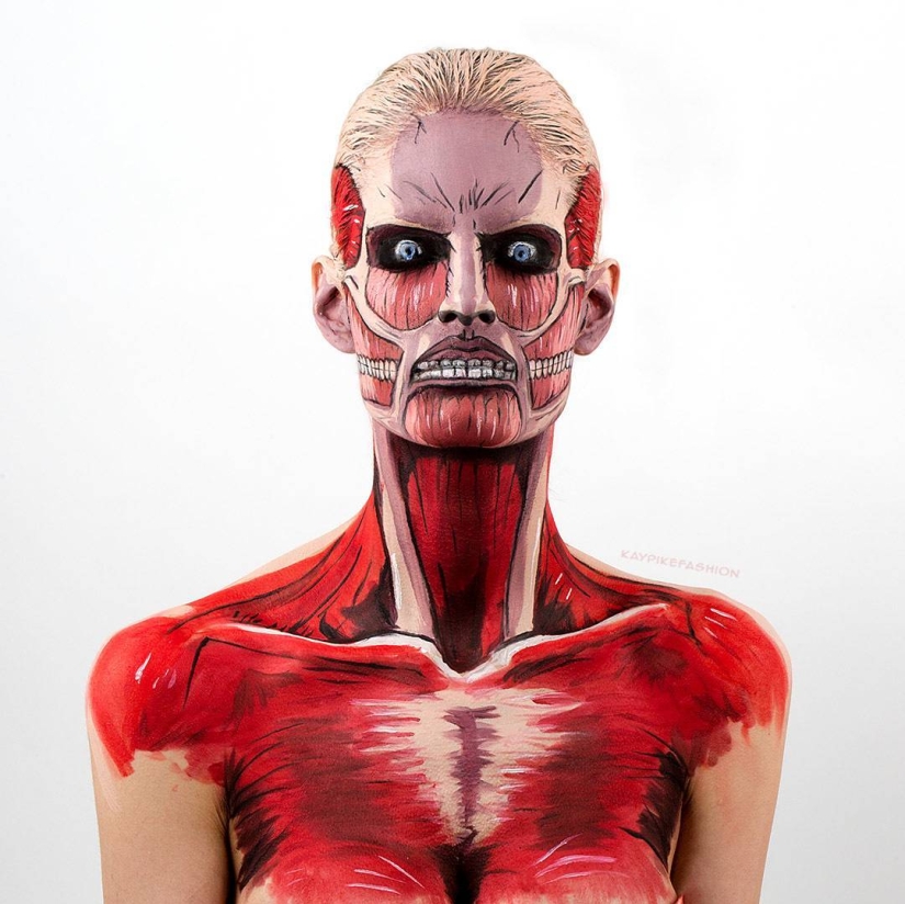 Sexy Kay Pike takes body art to a whole new level