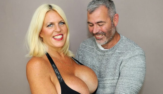 Sharon Perkins is a 50—year-old woman with the biggest breasts in the UK