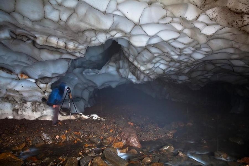 Snow caves of Kamchatka