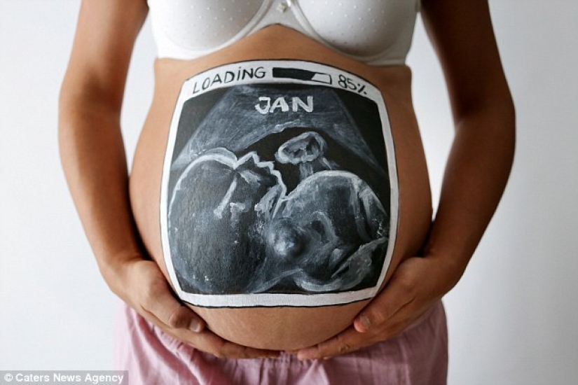 Spanish artist paints incredible pictures on pregnant women's stomachs