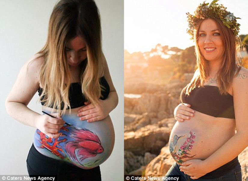 Spanish artist paints incredible pictures on pregnant women's stomachs