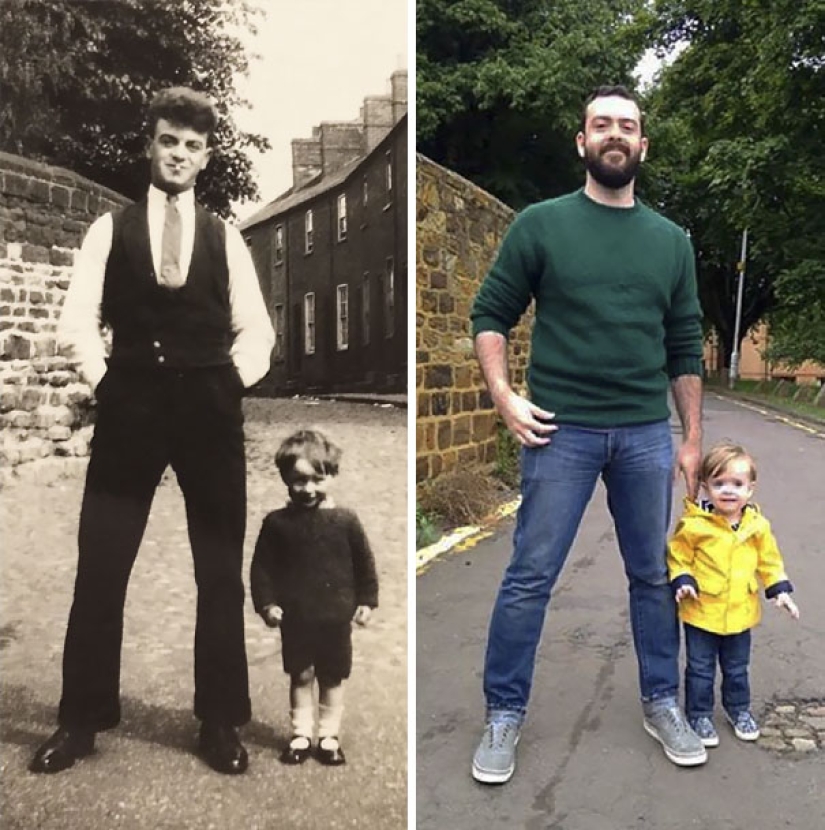 Start the time machine: 25 photos of grandparents who recreated their grandchildren