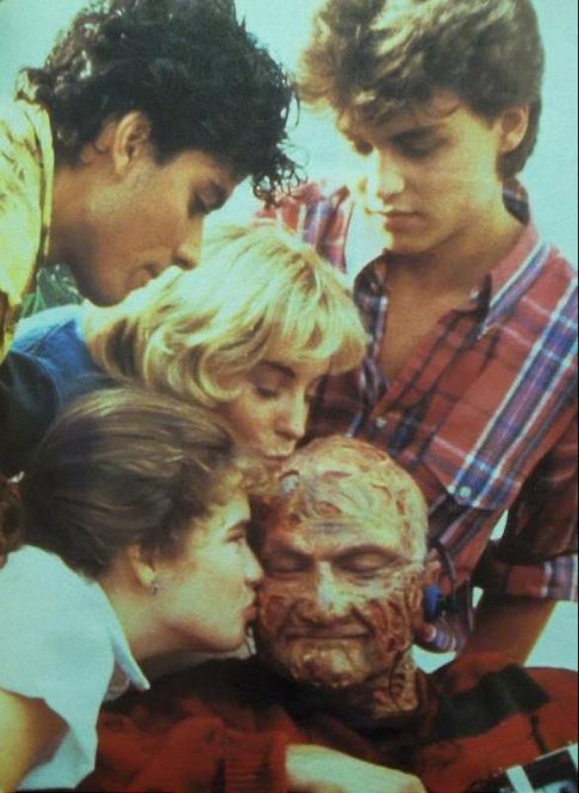 Stills from the filming of A Nightmare on Elm Street