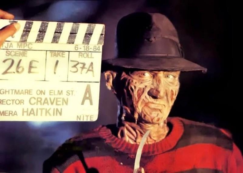 Stills from the filming of A Nightmare on Elm Street