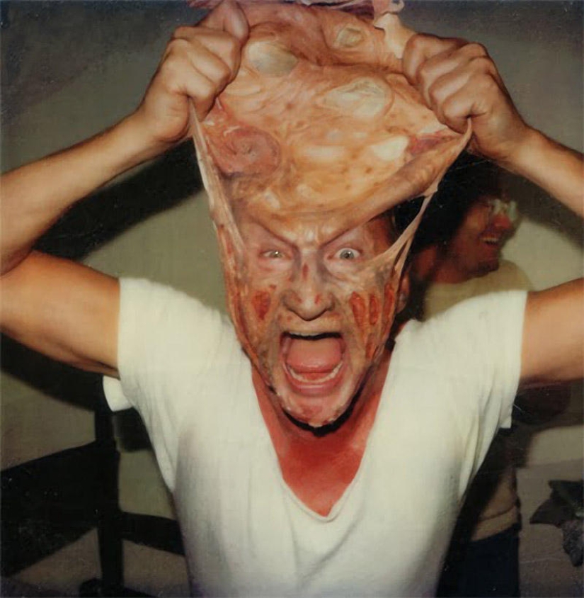 Stills from the filming of A Nightmare on Elm Street